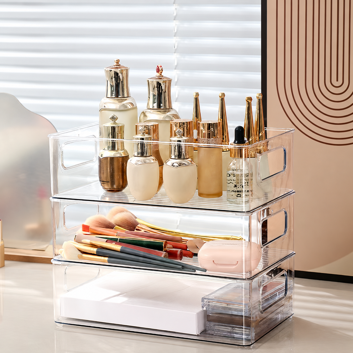 Clear Stackable Multi-Purpose Storage Bins