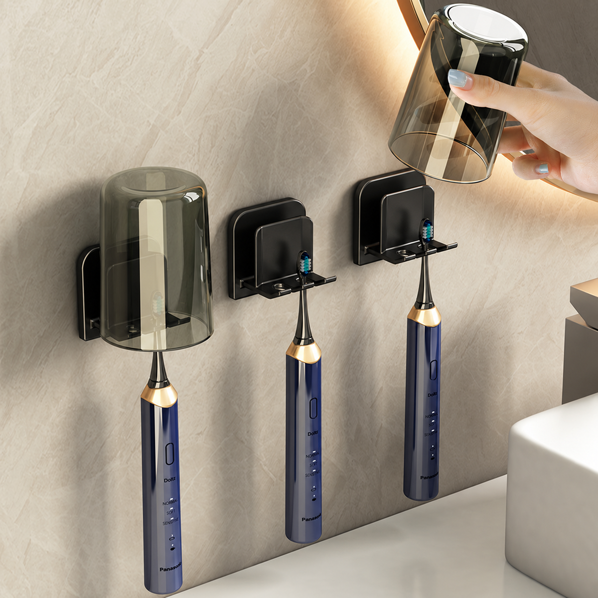 Adhesive Wall-Mounted Bathroom Holder
