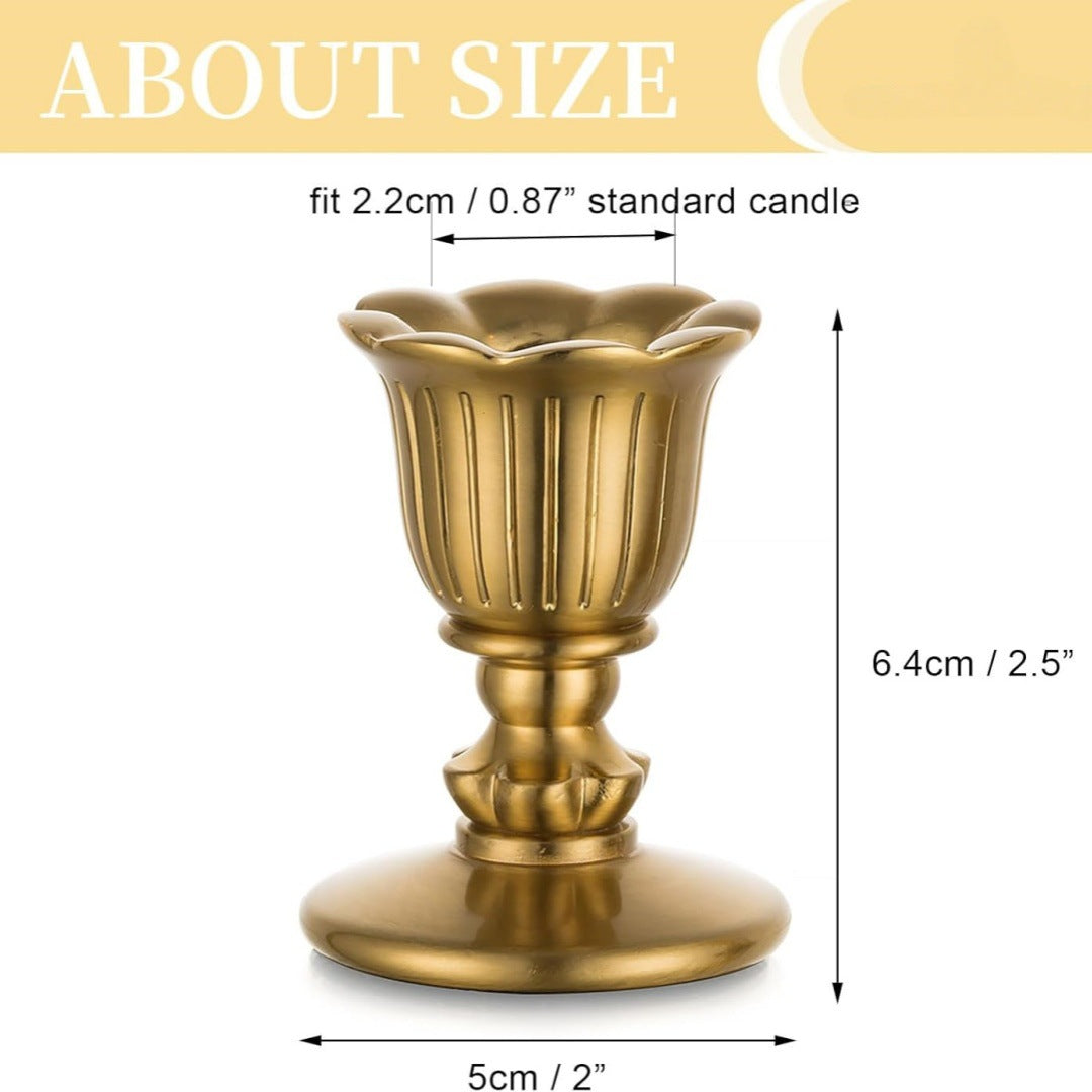 Vintage Gold Taper Candle Holder