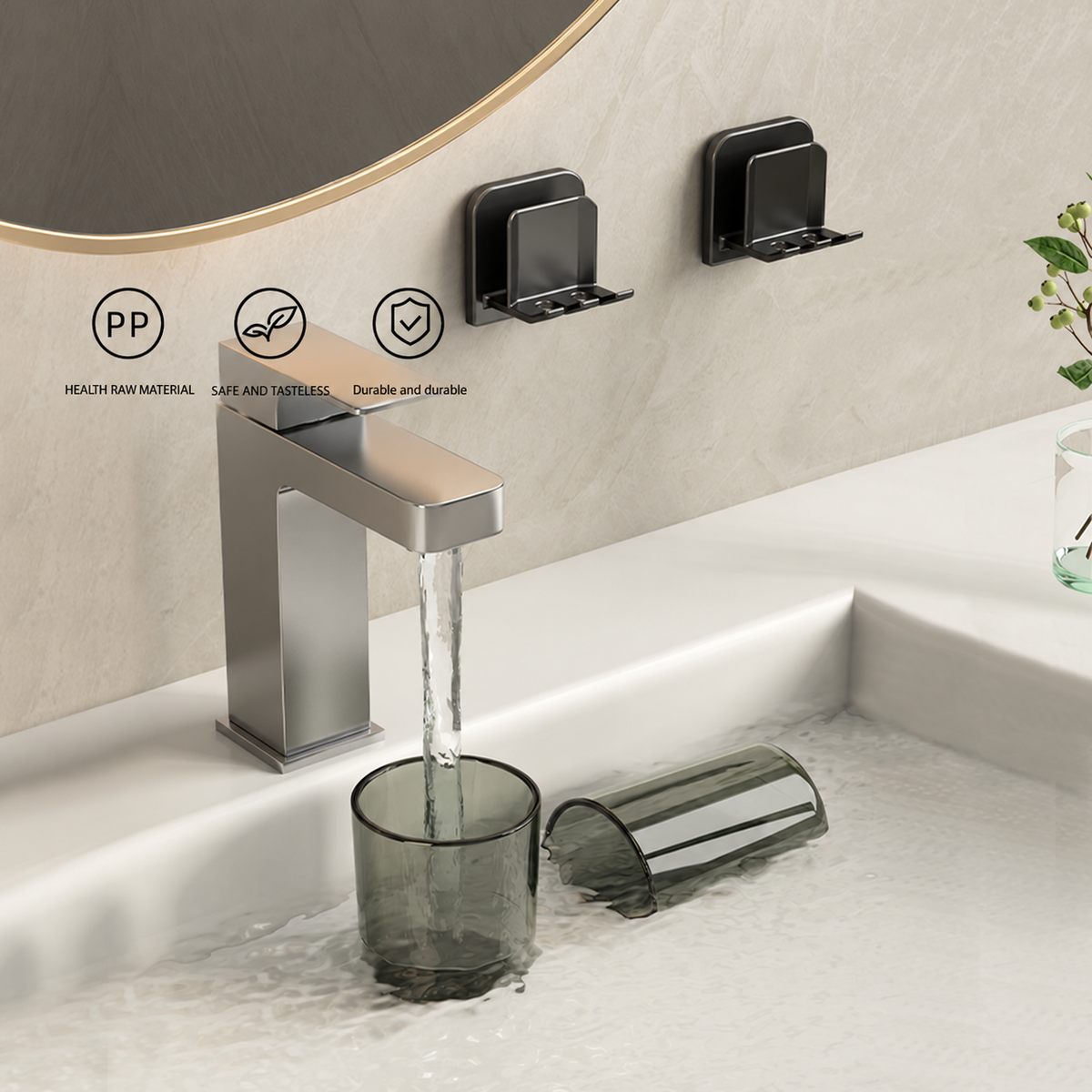 Adhesive Wall-Mounted Bathroom Holder