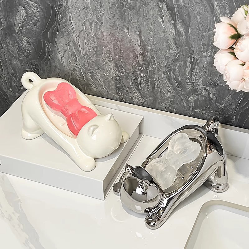 Cat-Shaped Decorative Soap Dish