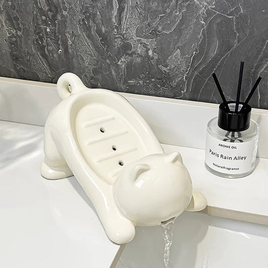Cat-Shaped Decorative Soap Dish