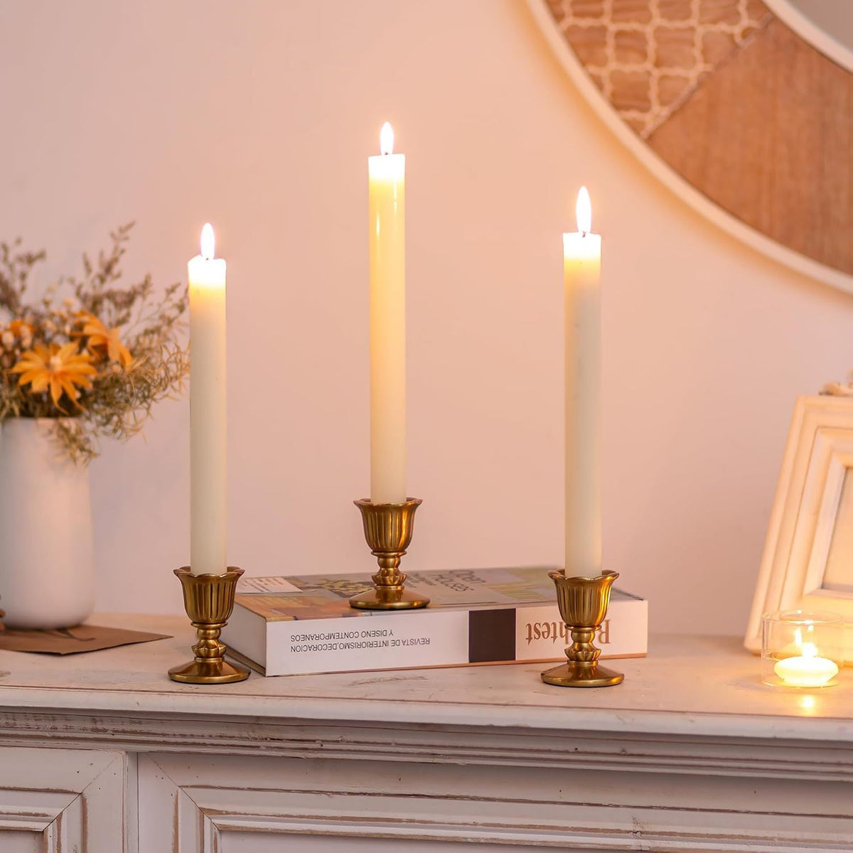 Vintage Gold Taper Candle Holder