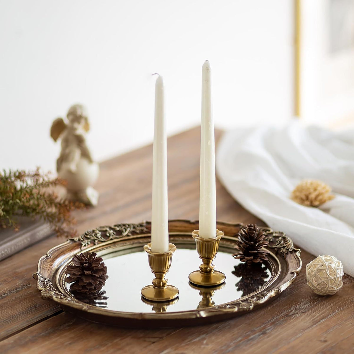 Vintage Gold Taper Candle Holder