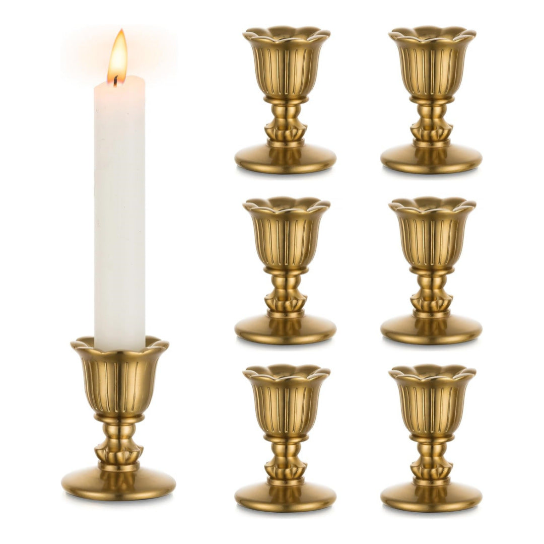 Vintage Gold Taper Candle Holder